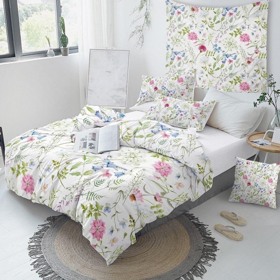 Adorable Flower White Background Duvet Cover Bedding Set adorable flower white background duvet cover bedding set 2845