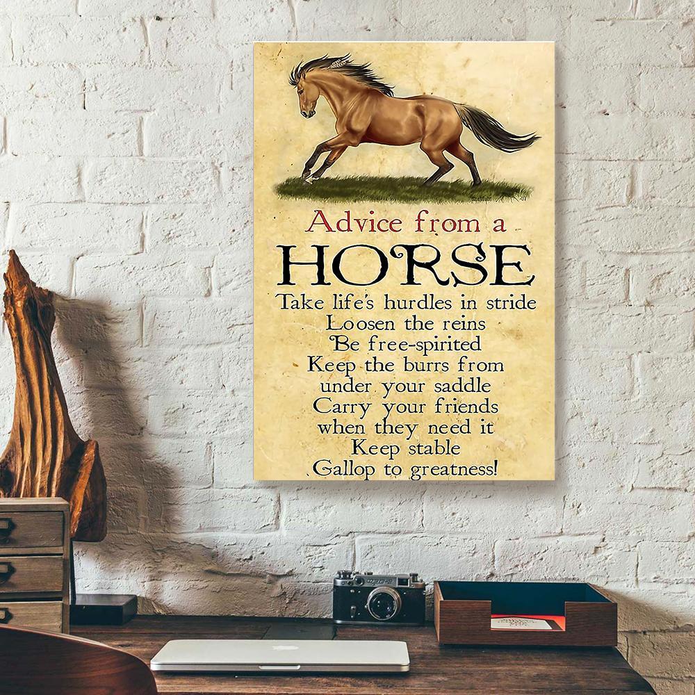 advice from a horse canvas prints wall art decor 1478