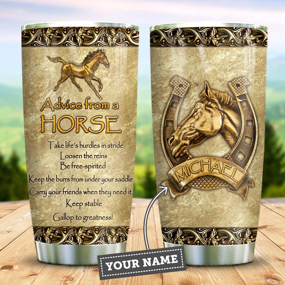 Advice From A Horse Gold Style Personalized Stainless Steel Tumbler advice from a horse gold style personalized stainless steel tumbler 4995
