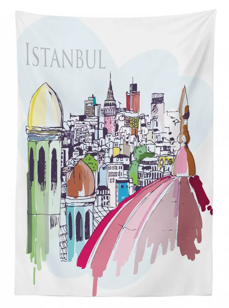 aerial scenery urban 3d printed tablecloth table decor 1888