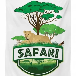 african green trees lion 3d printed tablecloth table decor 4403