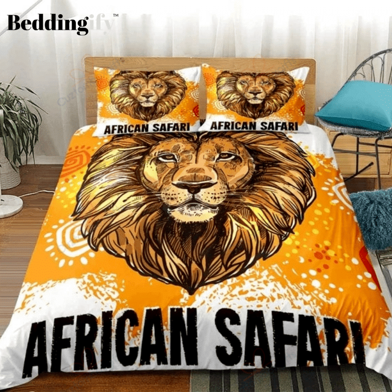 african safari lion pattern printed bedding set bedroom decor 4810
