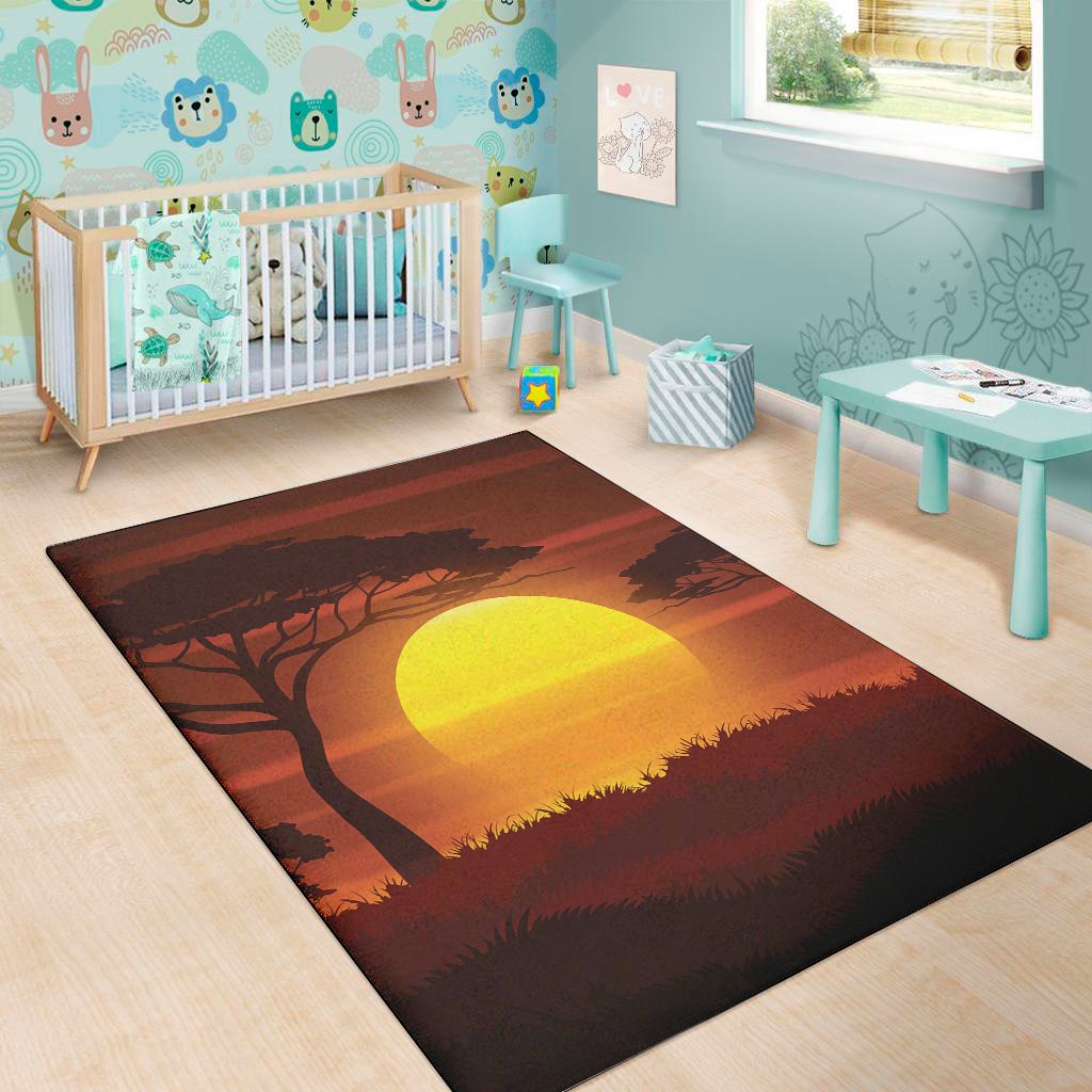 african savanna sunset print area rug floor decor 3307