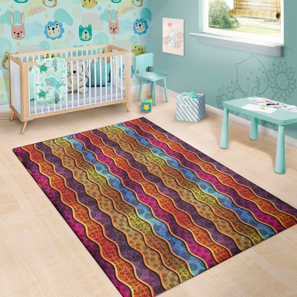 afro ethnic inspired print area rug floor decor 3995