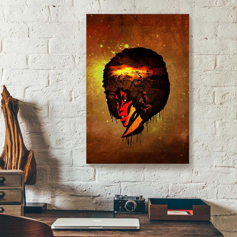 afro hair black women canvas prints wall art decor 3168