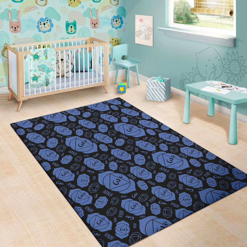ajna chakra pattern print area rug floor decor 6388