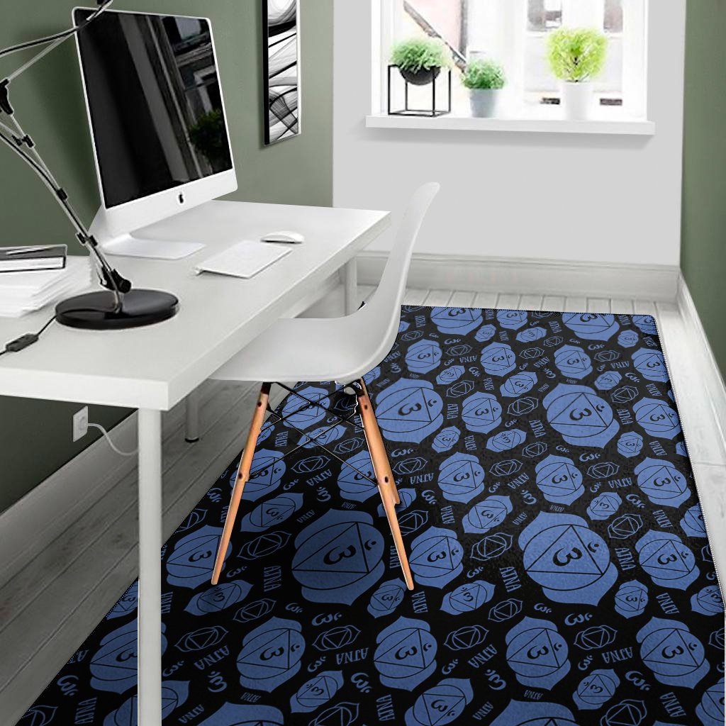 ajna chakra pattern print area rug floor decor 7841