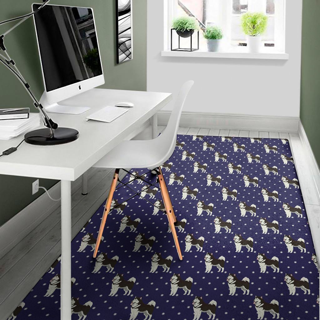 alaskan malamute pattern print area rug floor decor 4422