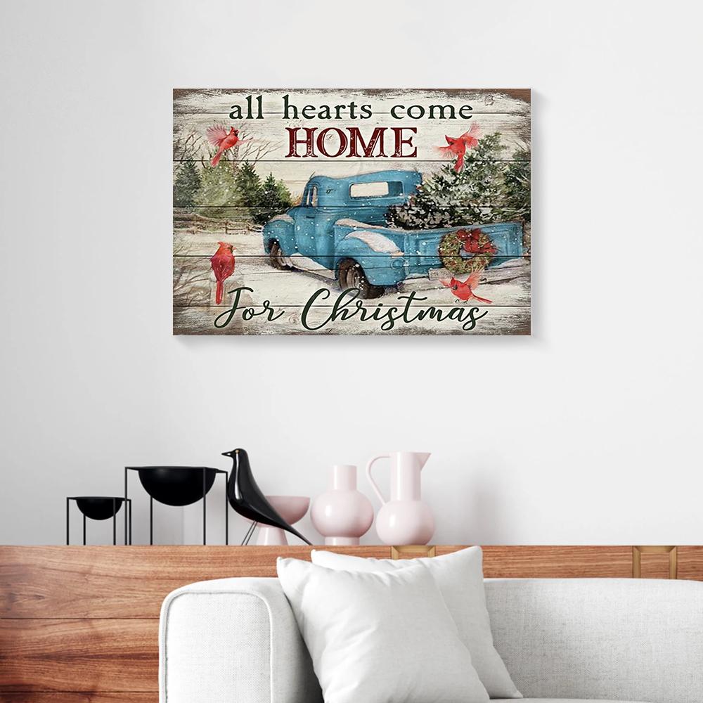 all hearts come home for christmas cardinal canvas prints wall art decor 2492