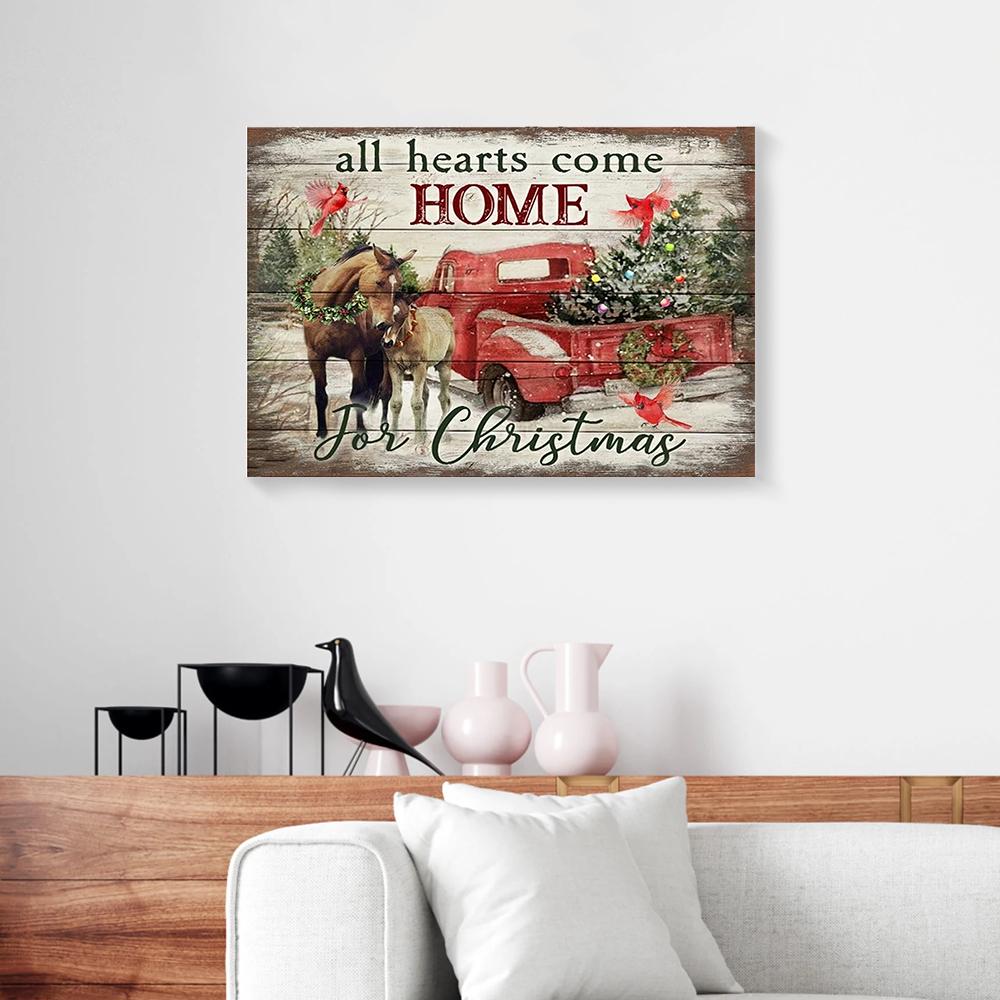 All Hearts Come Home For Christmas Horse Canvas Wall At all hearts come home for christmas horse canvas wall at 8124