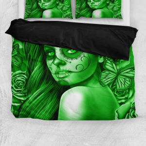 all in green calavera fresh look theme duvet cover bedding set bedroom decor 6837