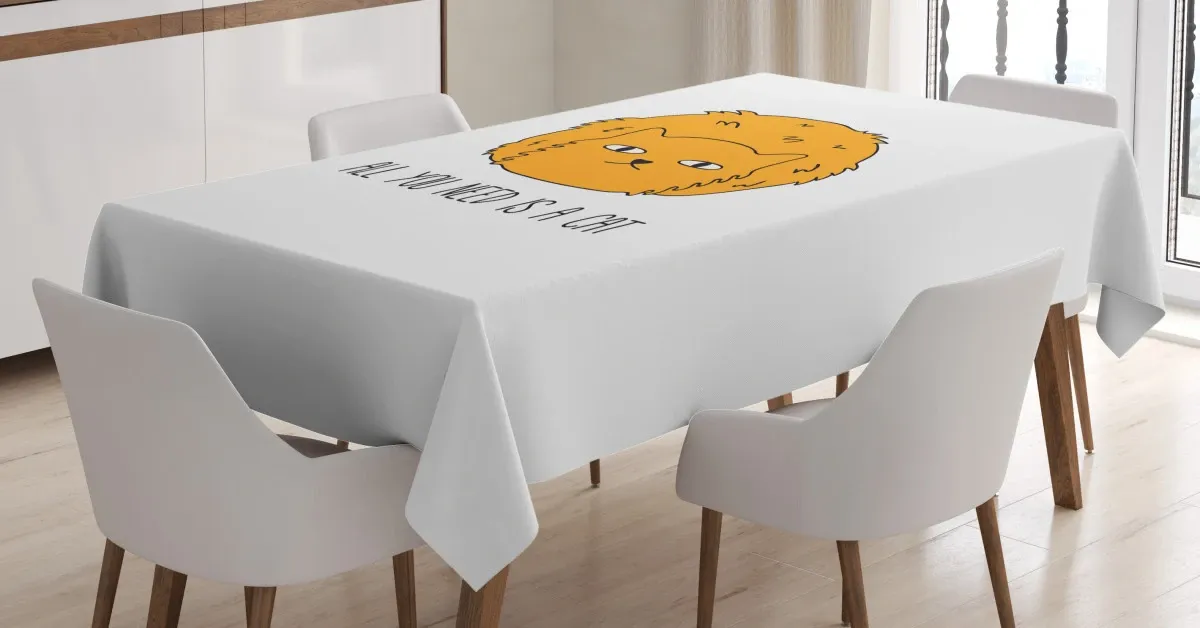all you need is a cat saying 3d printed tablecloth table decor 5536