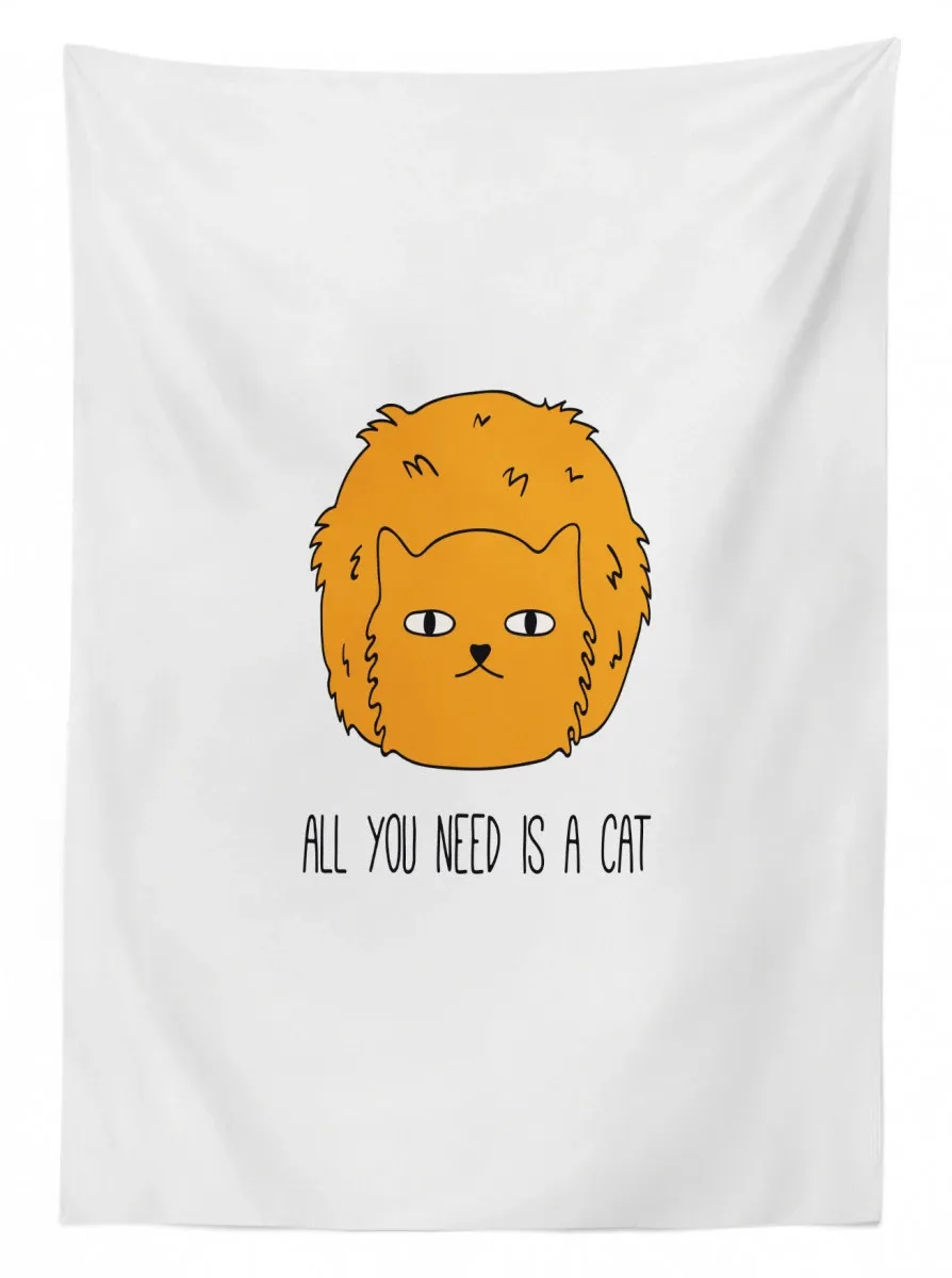 all you need is a cat saying 3d printed tablecloth table decor 6554