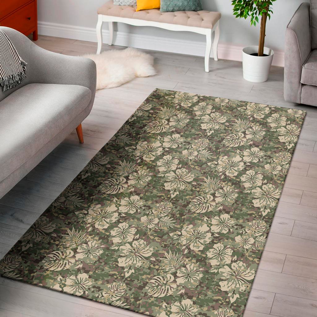 aloha hawaiian camo flower pattern print area rug floor decor 7579