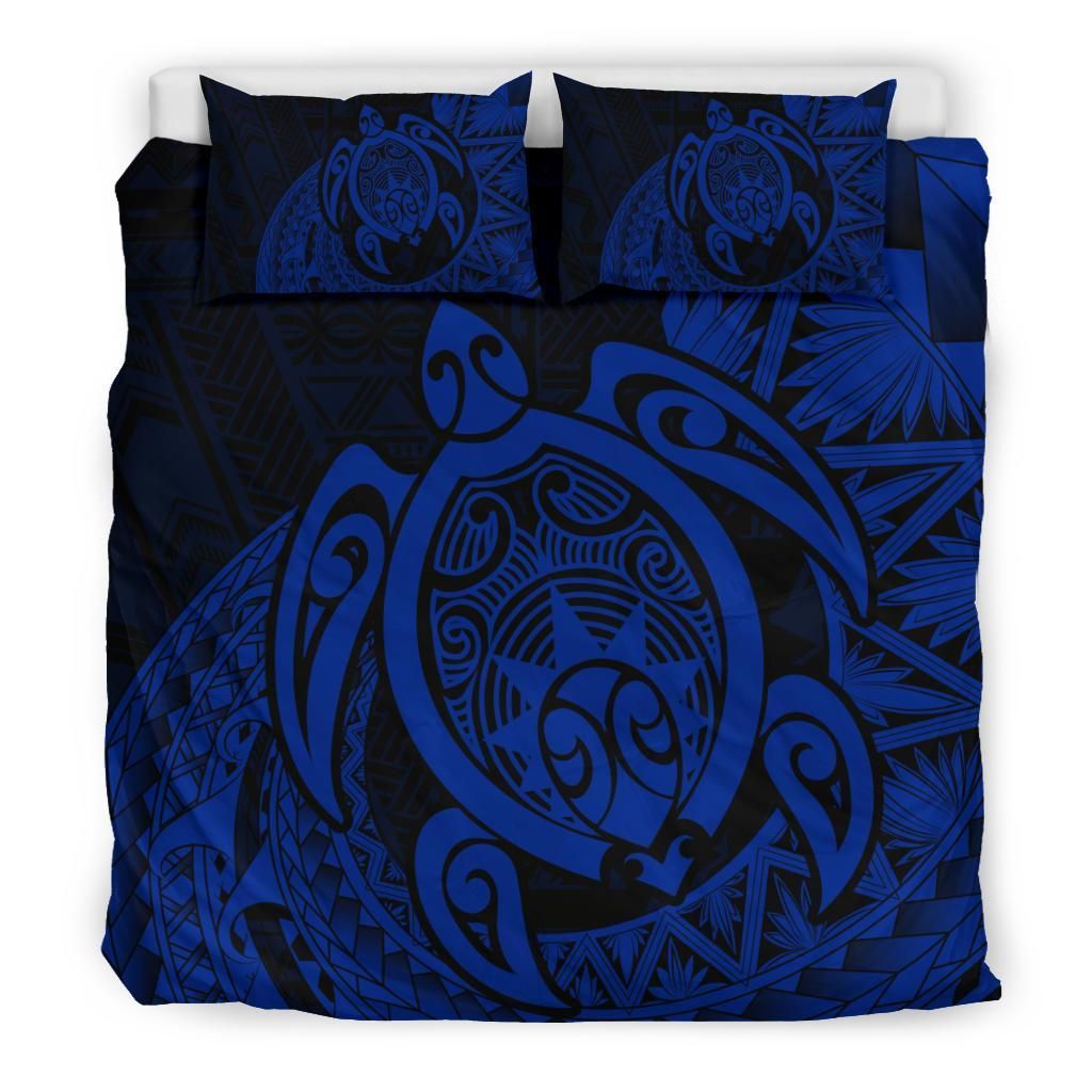 alohawaiipolynesian turtle daria style blue navy duvet cover bedding set 4664
