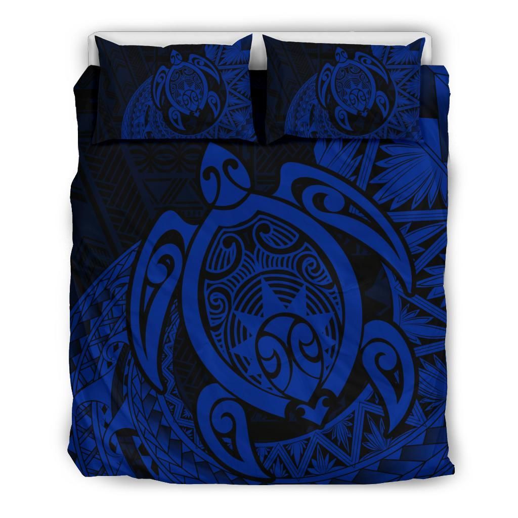 alohawaiipolynesian turtle daria style blue navy duvet cover bedding set 5498
