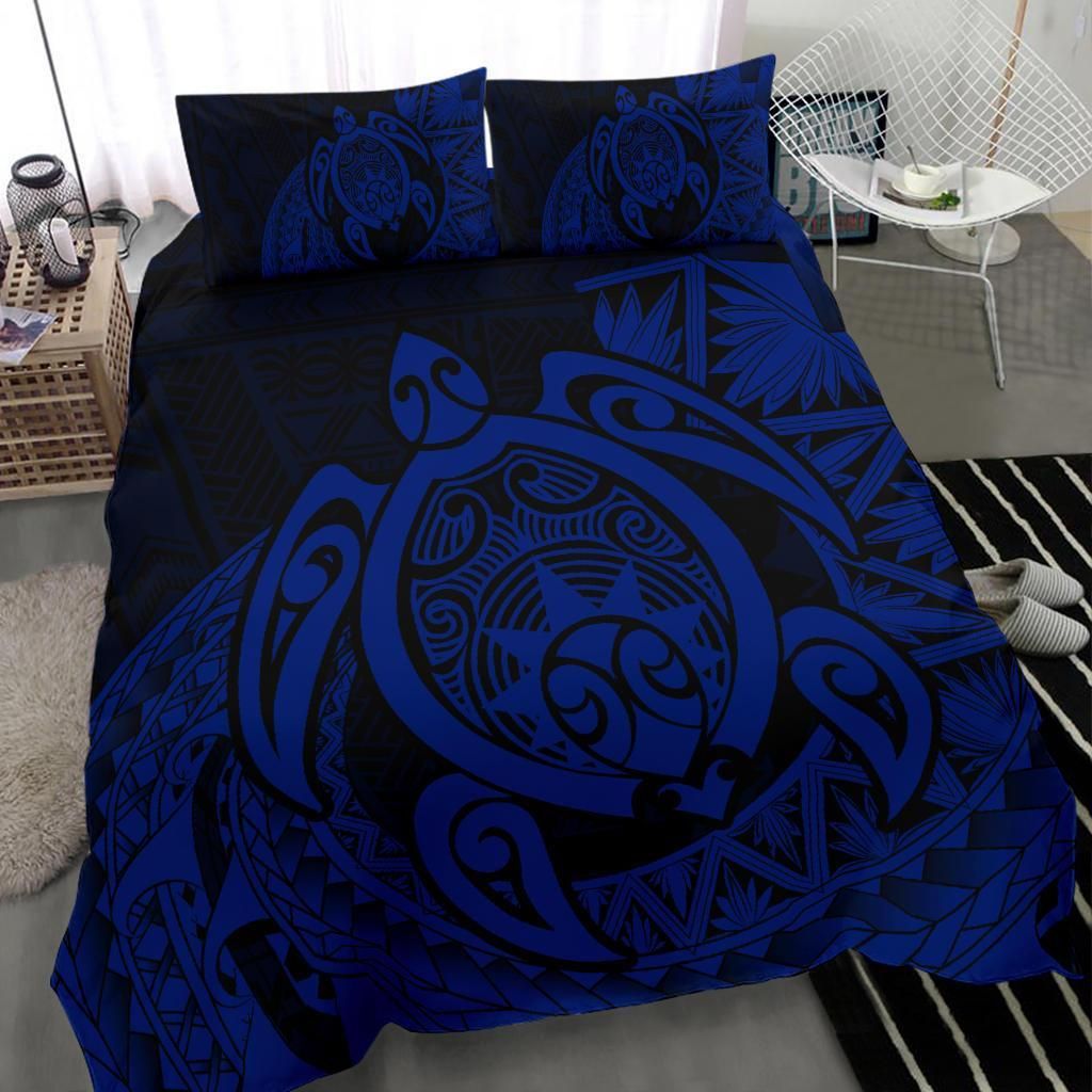 alohawaiipolynesian turtle daria style blue navy duvet cover bedding set 8366