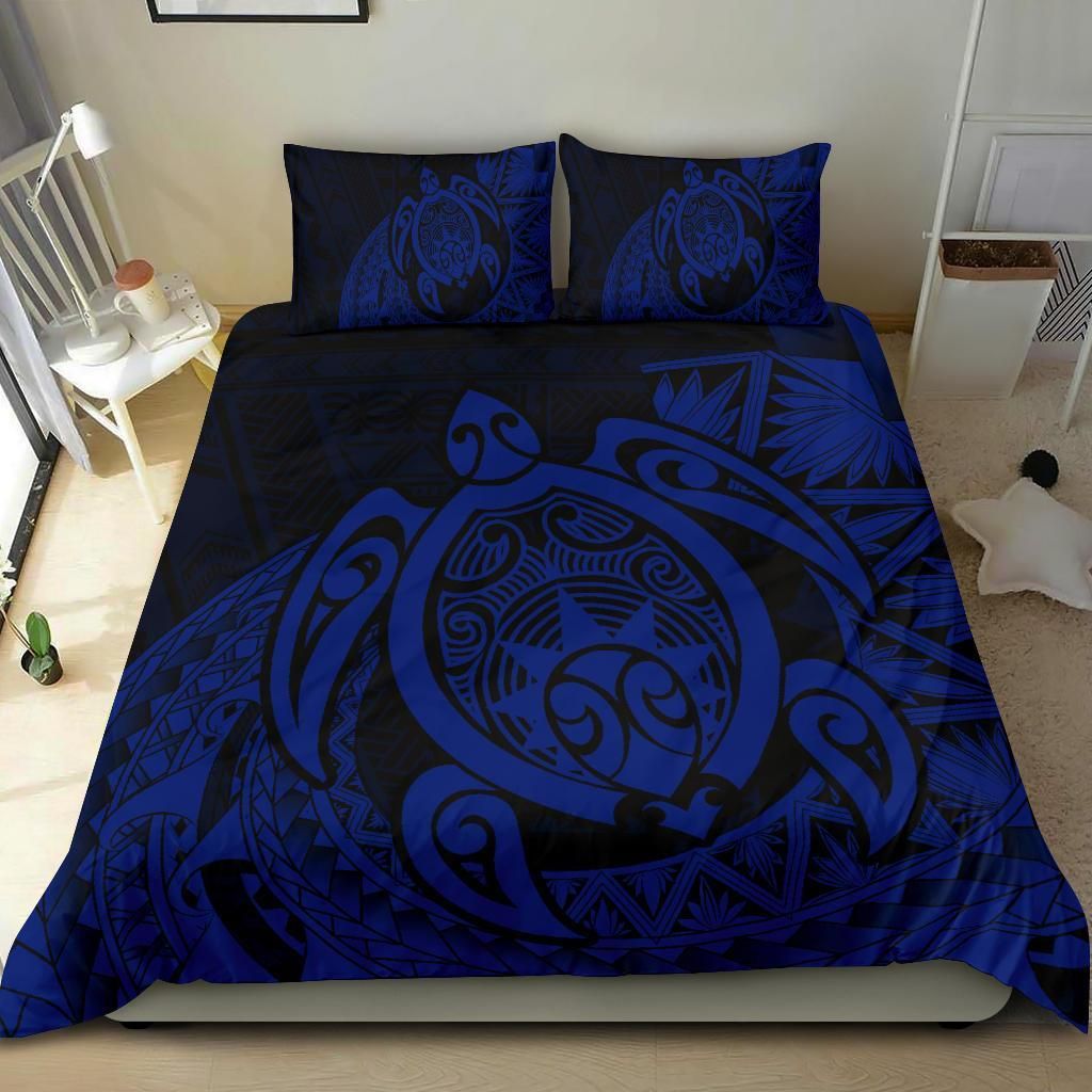 alohawaiipolynesian turtle daria style blue navy duvet cover bedding set 8579
