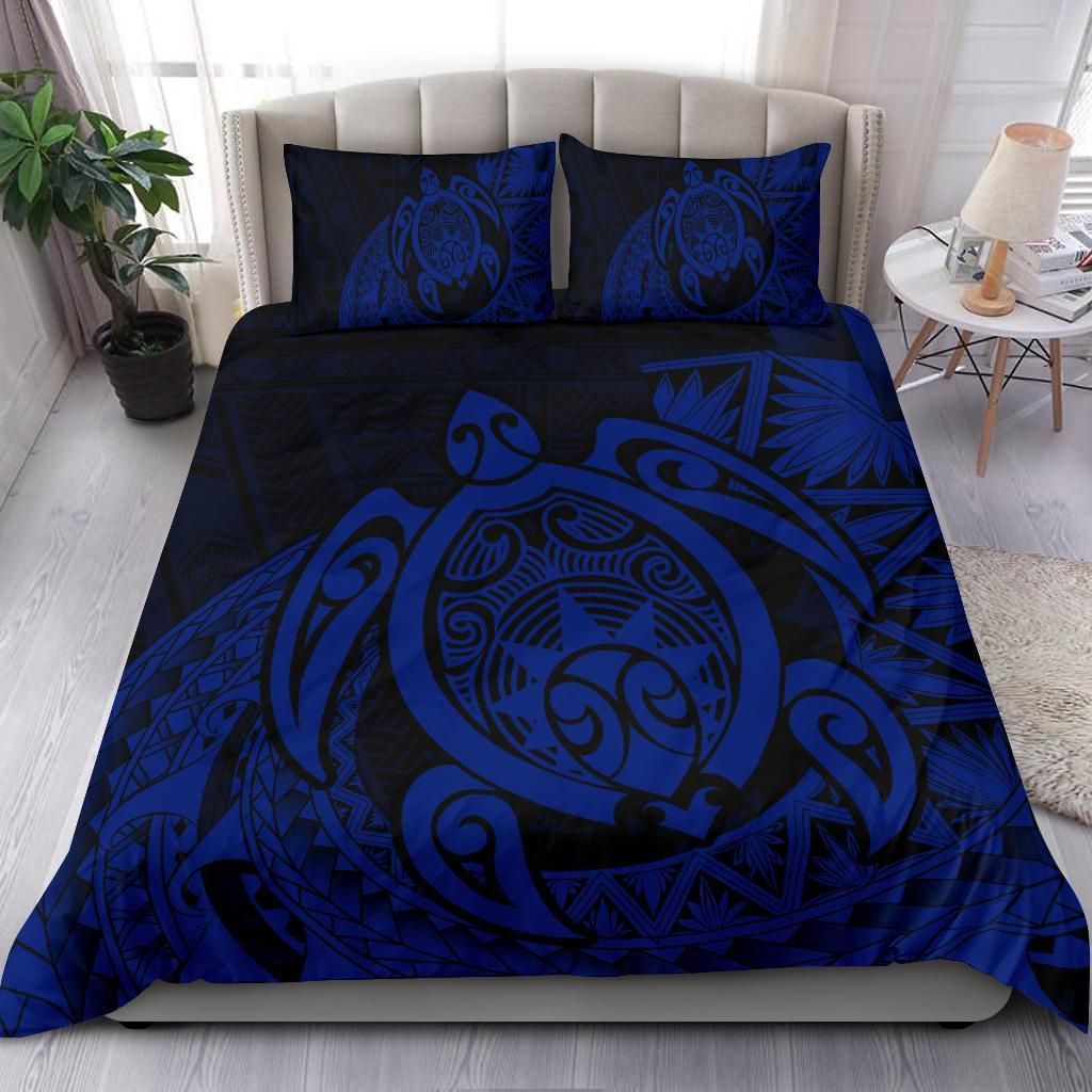 alohawaiipolynesian turtle daria style blue navy duvet cover bedding set 8726
