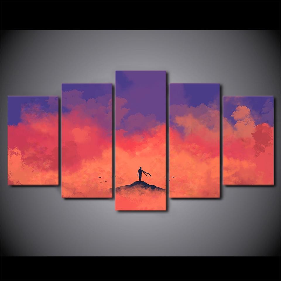 alone minimal abstract 5 panel canvas art wall decor 5876