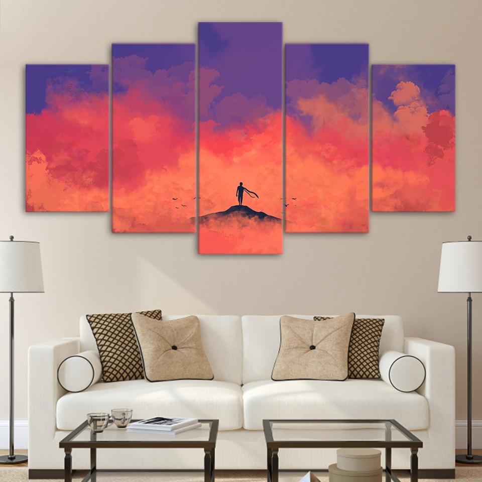 alone minimal abstract 5 panel canvas art wall decor 8433