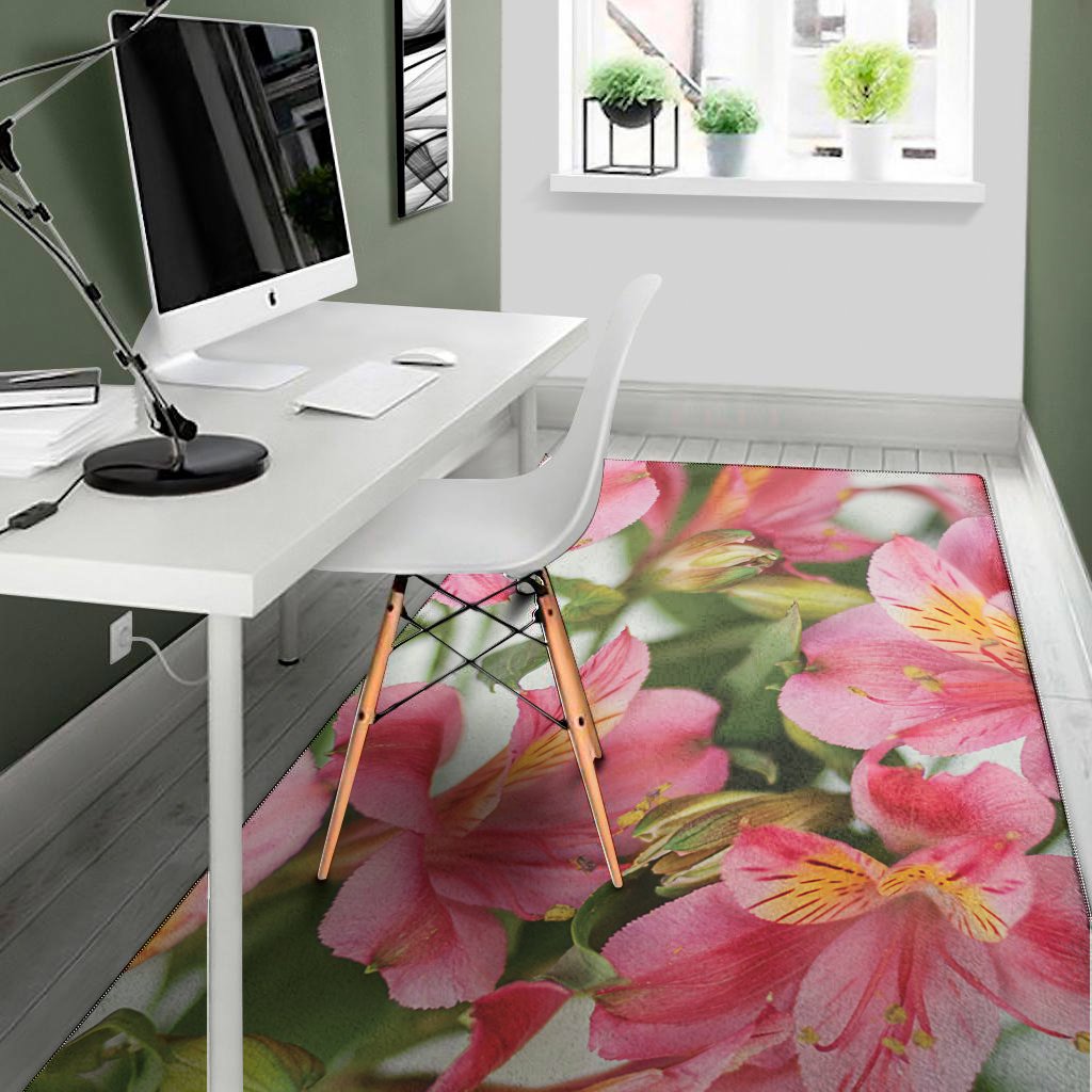 alstroemeria flower print area rug floor decor 2596