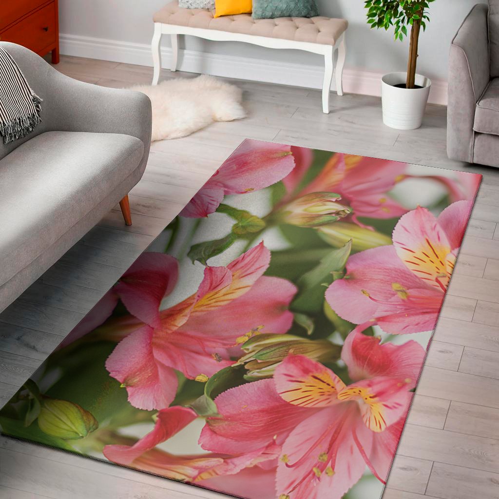 alstroemeria flower print area rug floor decor 5545
