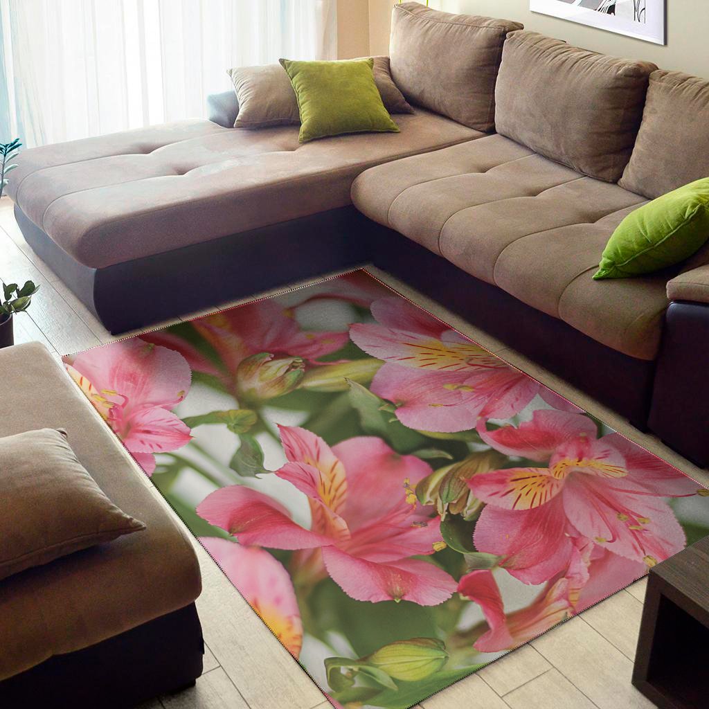 alstroemeria flower print area rug floor decor 8549