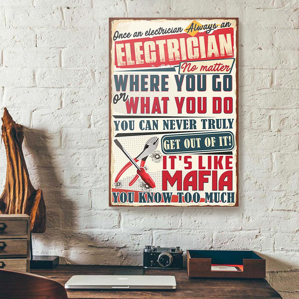 always an electrician no matter its like mafia electrican canvas prints wall art decor 4921