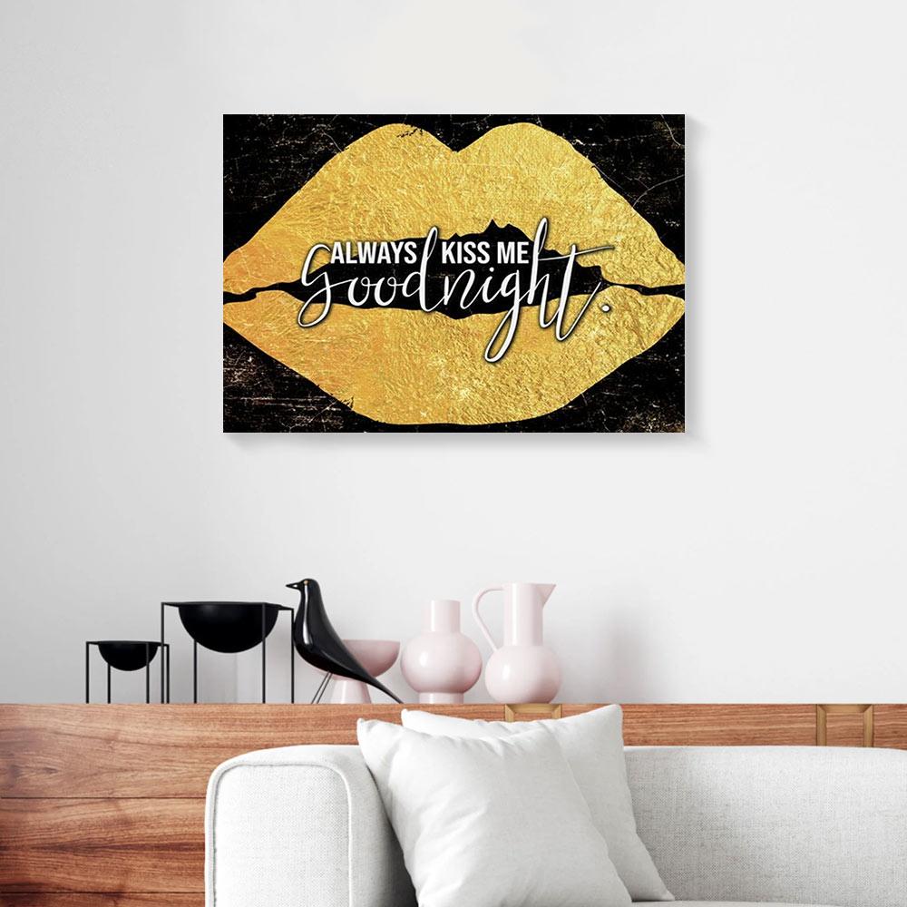 always kiss me goodnight sexy lip canvas prints wall art decor 2439
