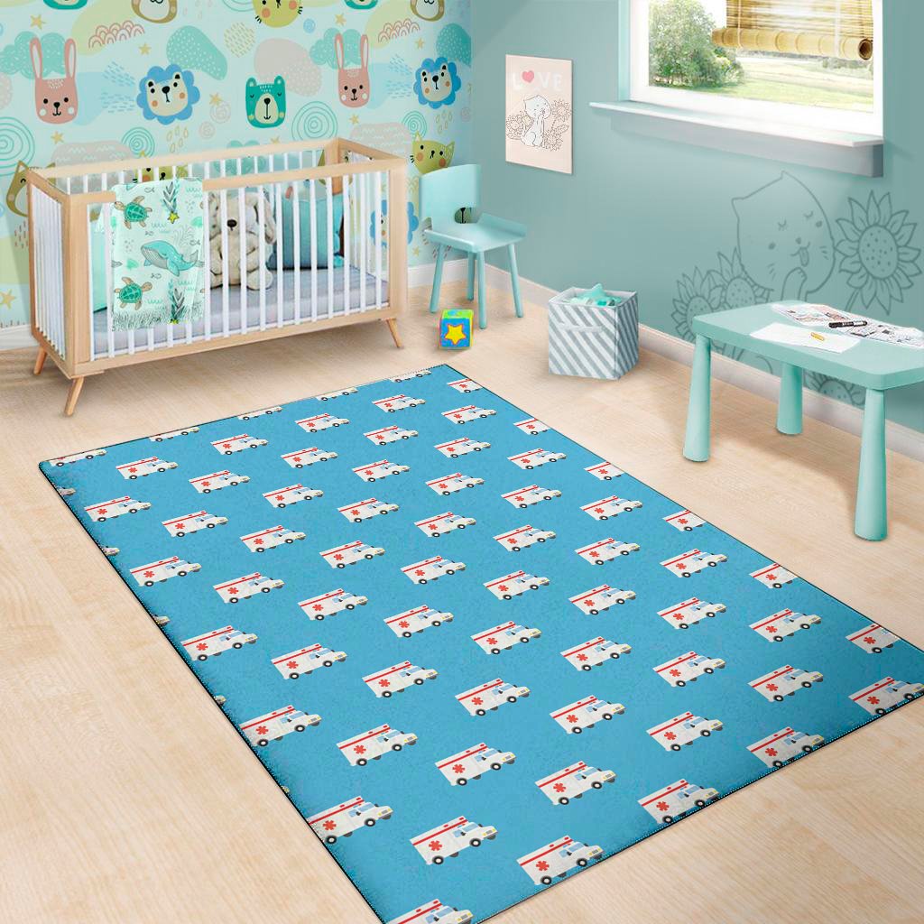 ambulance paramedic car pattern print area rug floor decor 1792