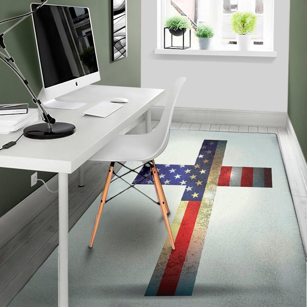 american christian cross flag print area rug floor decor 1821