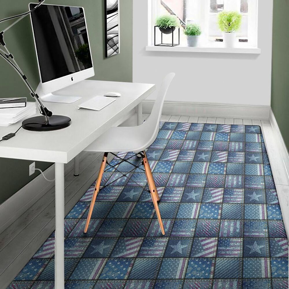 American Denim Patchwork Pattern Print Area Rug Floor Decor american denim patchwork pattern print area rug floor decor 2898