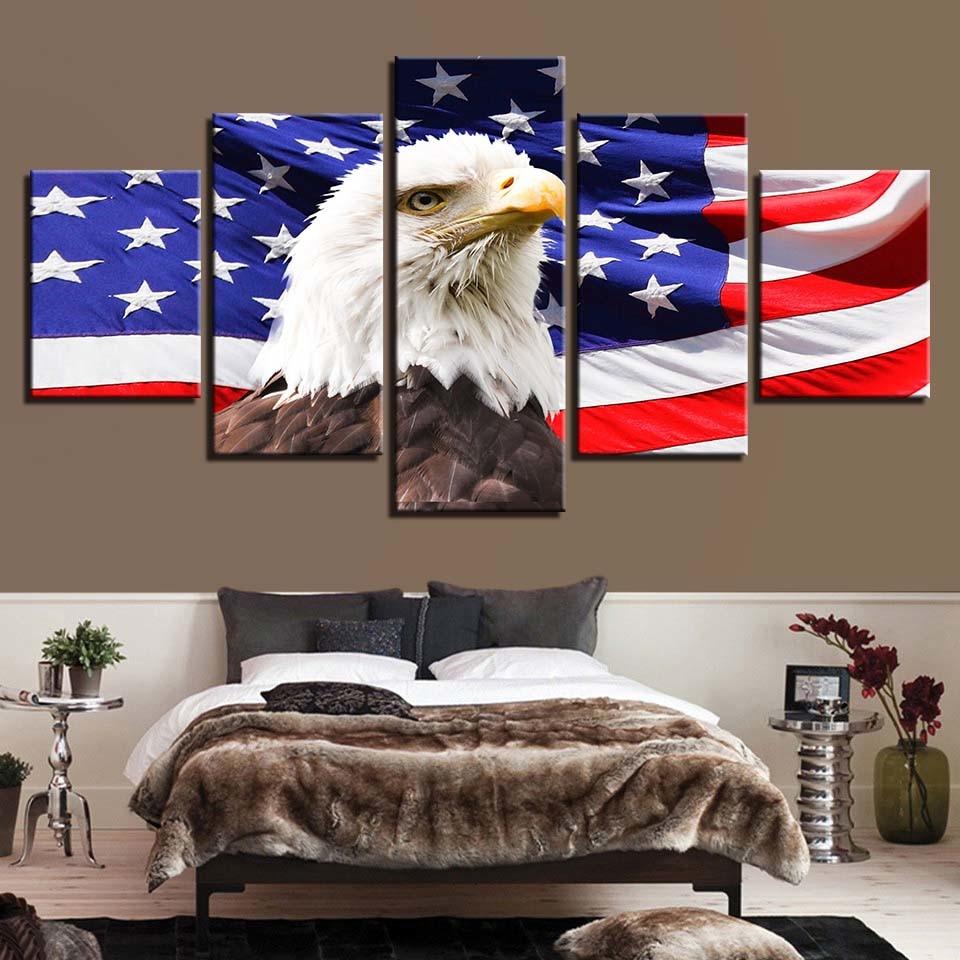 american flag 11 abstract 5 panel canvas art wall decor 2432