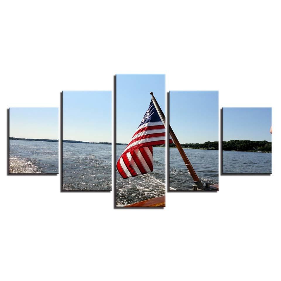 american flag 6 abstract 5 panel canvas art wall decor 3335