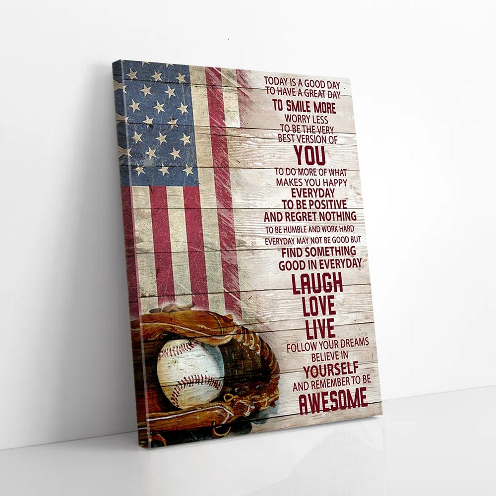 American Flag Baseball Canvas Prints - Wall Art Decor american flag baseball canvas prints wall art decor 2573