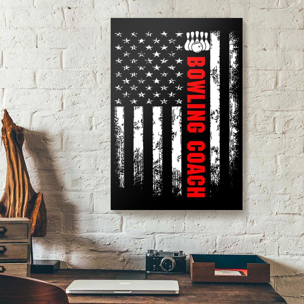american flag bowling coach canvas prints wall art decor 2751