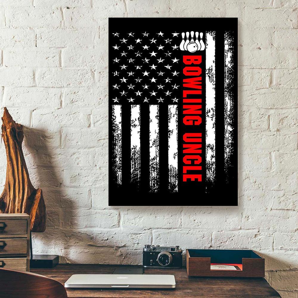 american flag bowling uncle backside vertical canvas prints wall art decor 8335