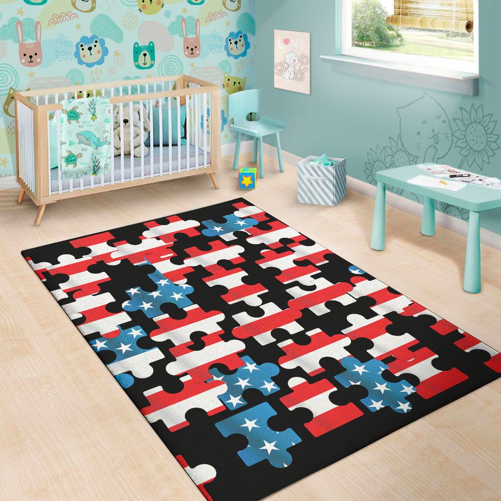 american flag jigsaw puzzle print area rug floor decor 3303