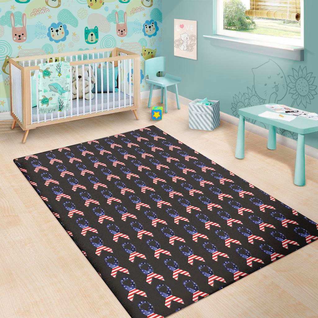 american flag ribbon pattern print area rug floor decor 6492