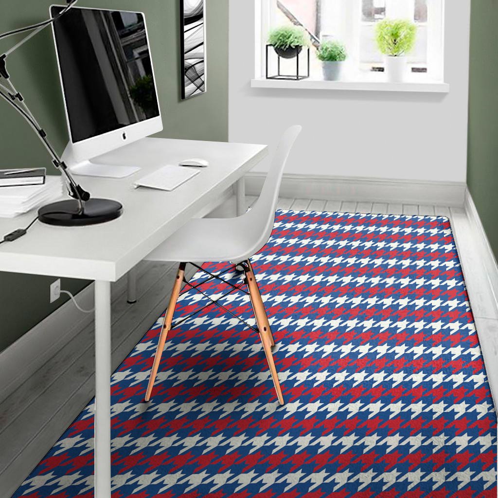 american houndstooth pattern print area rug floor decor 3891