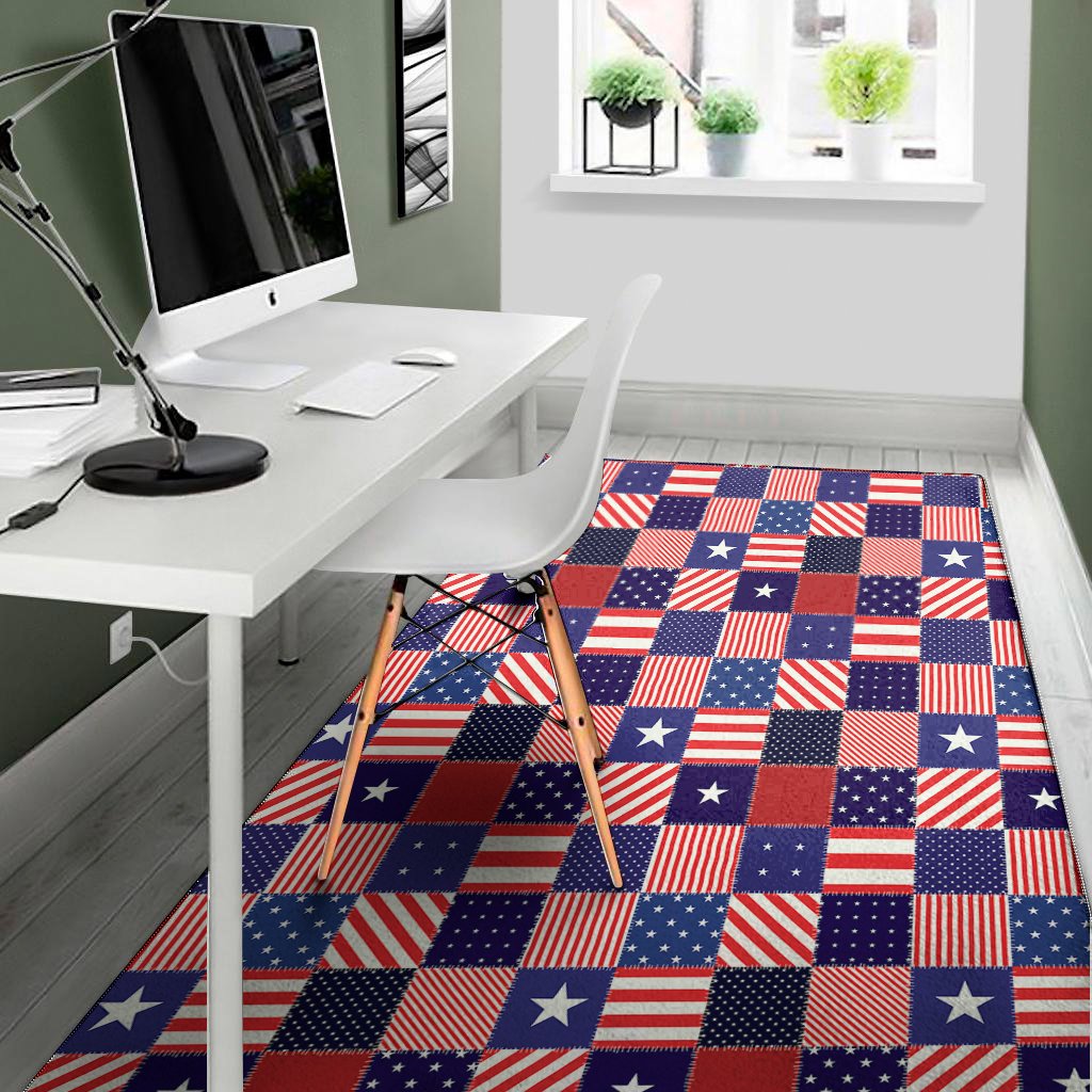 american patriotic patchwork print area rug floor decor 1379