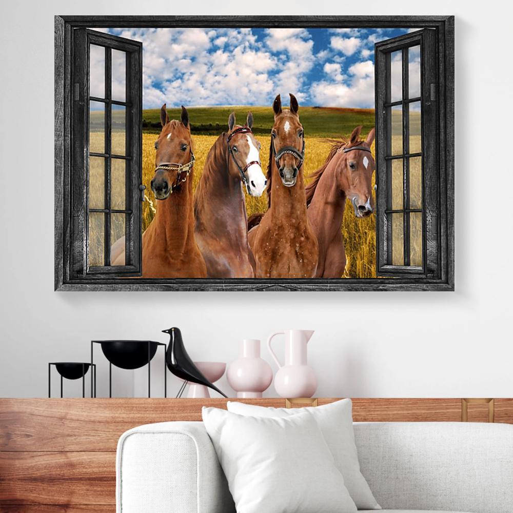 american saddlebred window view canvas prints wall art decor 5941