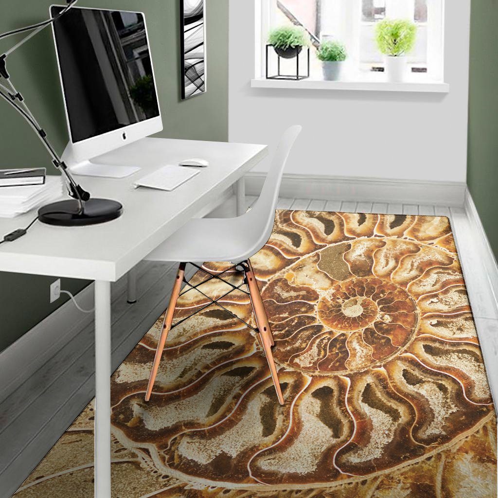 ammonite fossil print area rug floor decor 7707