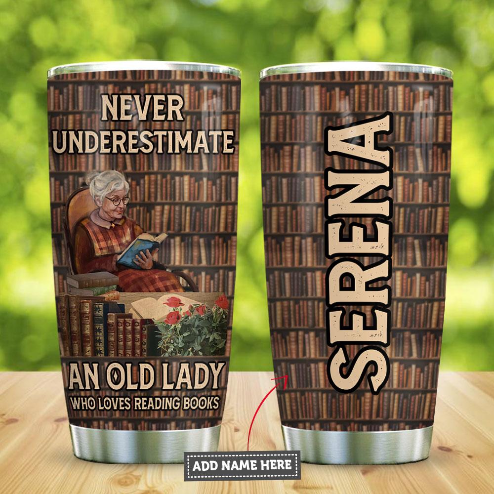 An Old Lady Loves Book Personalized Stainless Steel Tumbler an old lady loves book personalized stainless steel tumbler 1857