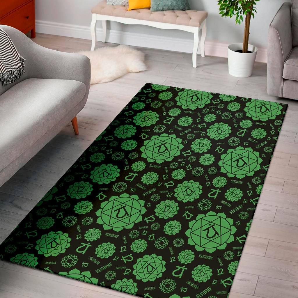 anahata chakra pattern print area rug floor decor 3217