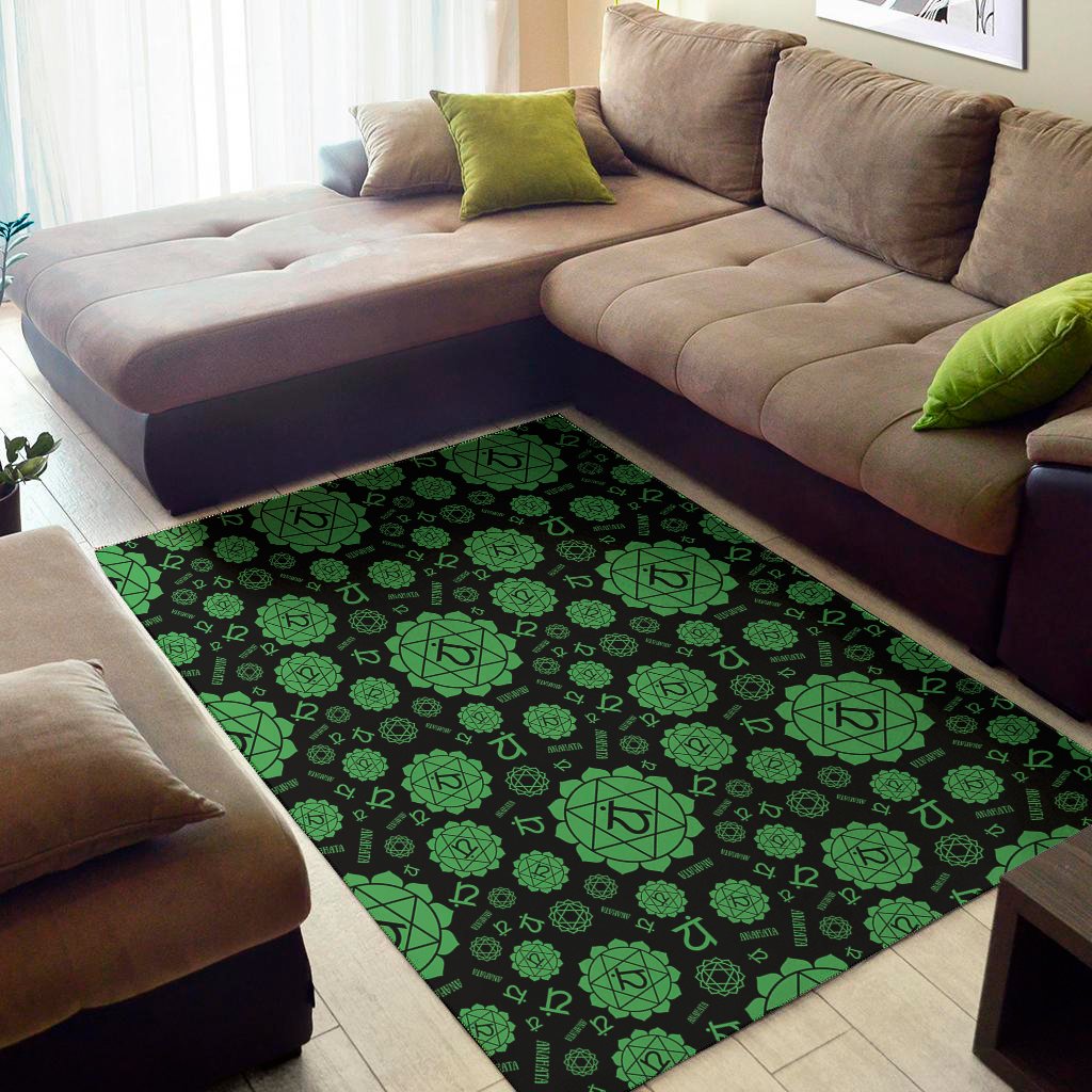 anahata chakra pattern print area rug floor decor 4678