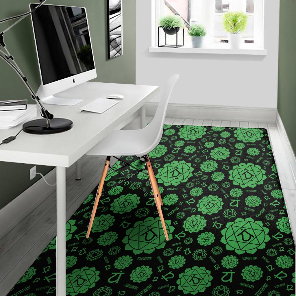 anahata chakra pattern print area rug floor decor 5172