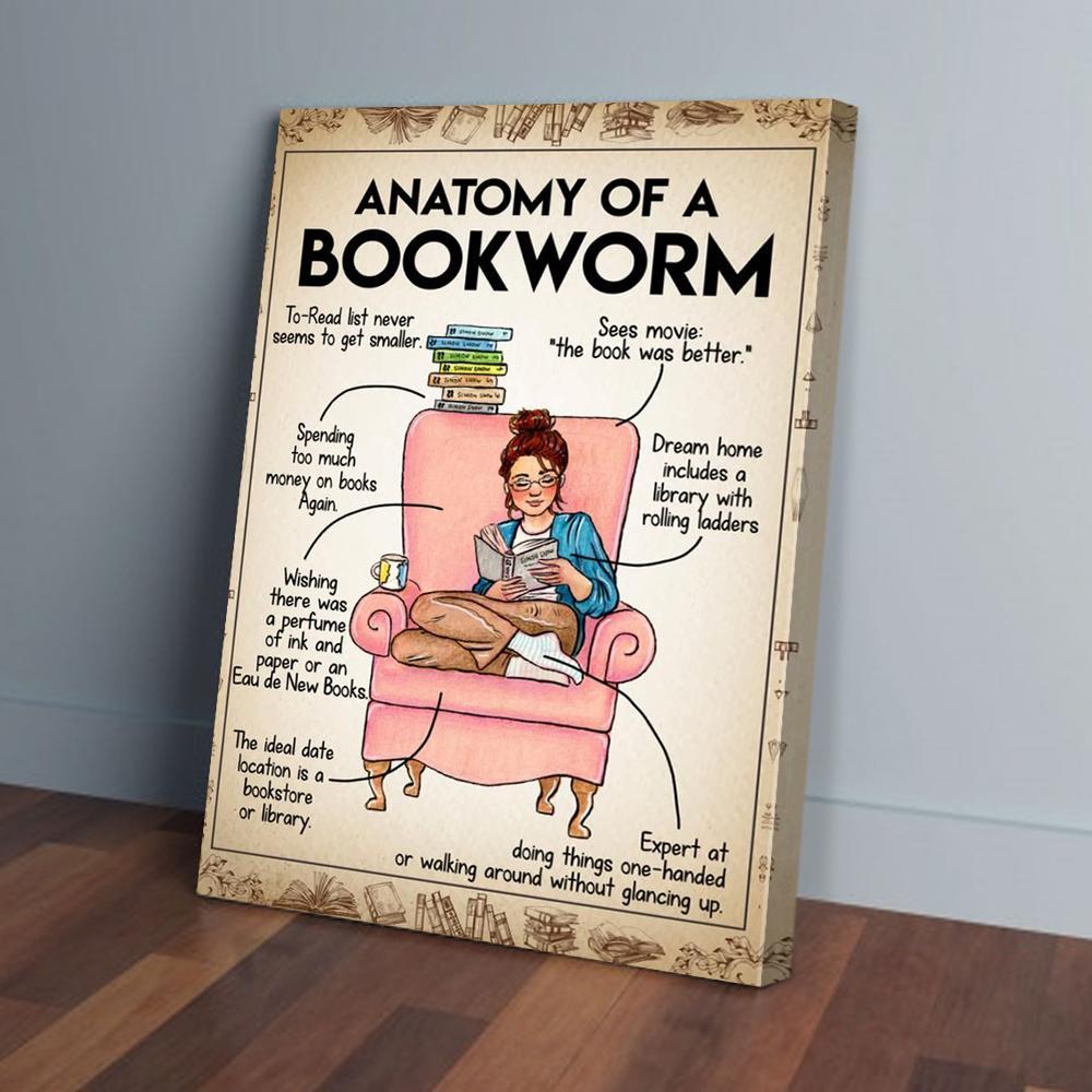 anatomy of a bookworm canvas prints wall art decor 6347