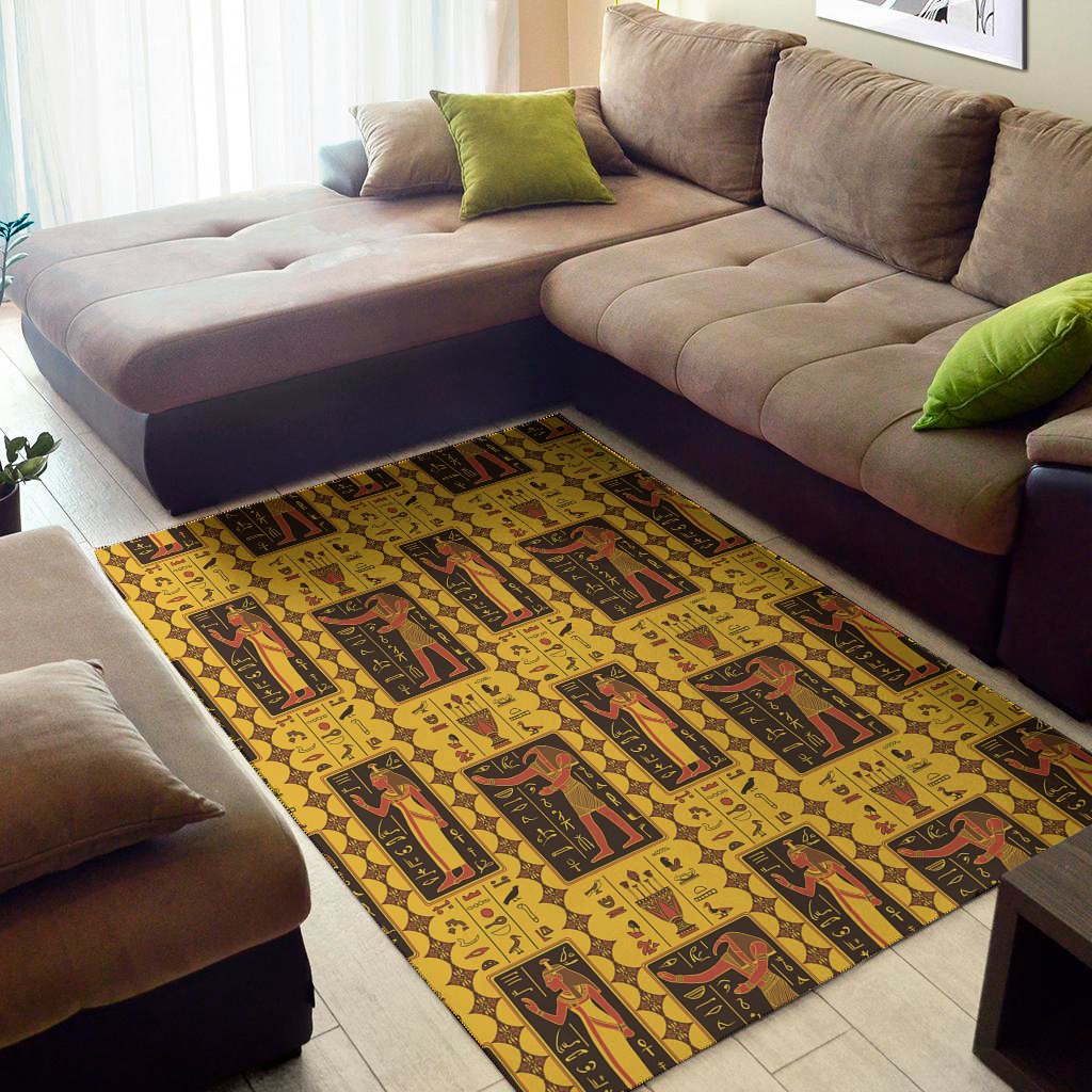 ancient egypt pattern print area rug floor decor 4385